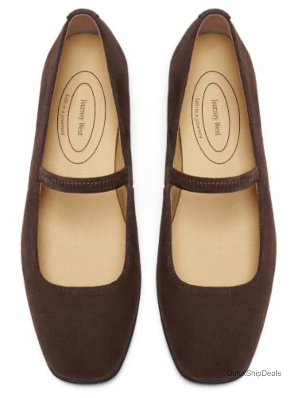 Women's Suede Mary Jane Flats Lightweight Slip On Walking Shoes